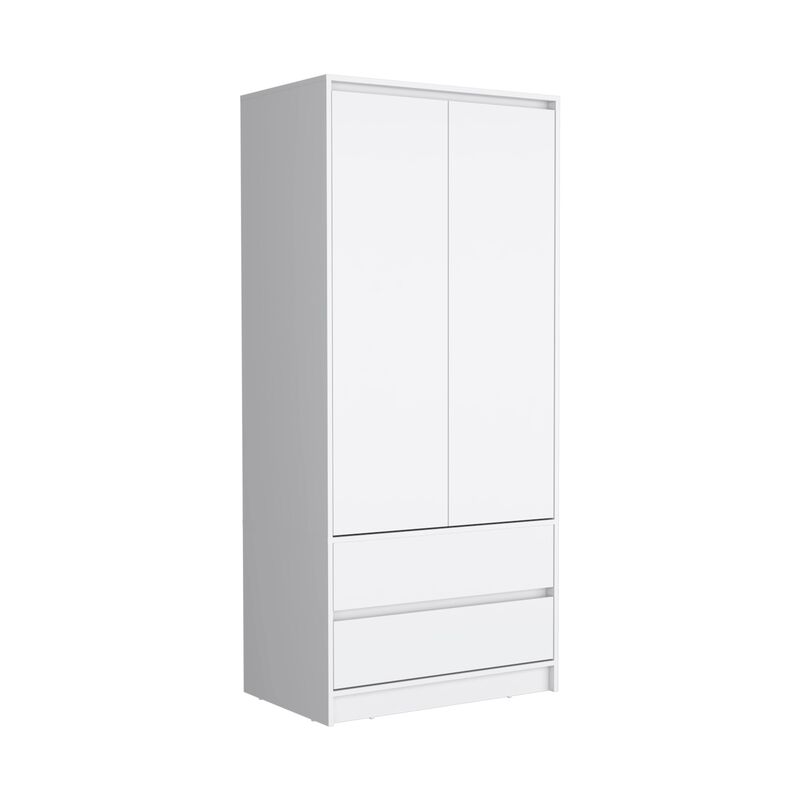 Lewes 2 Piece Bedroom Set, Dresser + Armoire, White