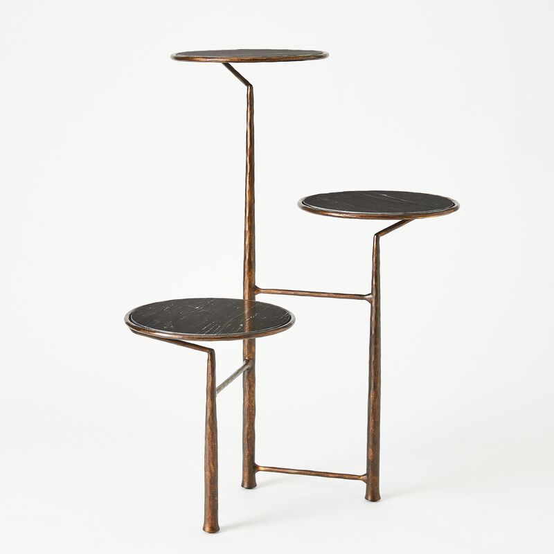 Unity Pedestal with Black Marble-Bronze
