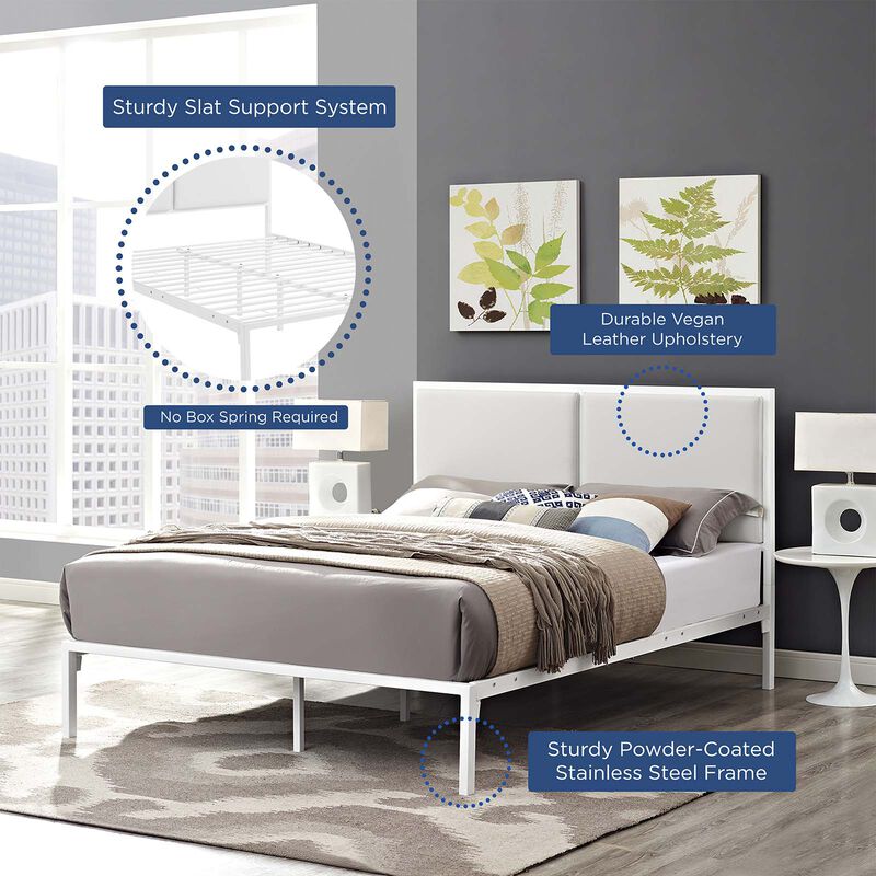 Modway - Della King Vinyl Bed White