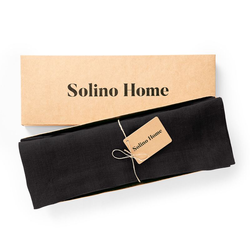 Solino Home 100% Pure Linen Placemats  Set of 6, 14 x 19 Inch | Sonoma