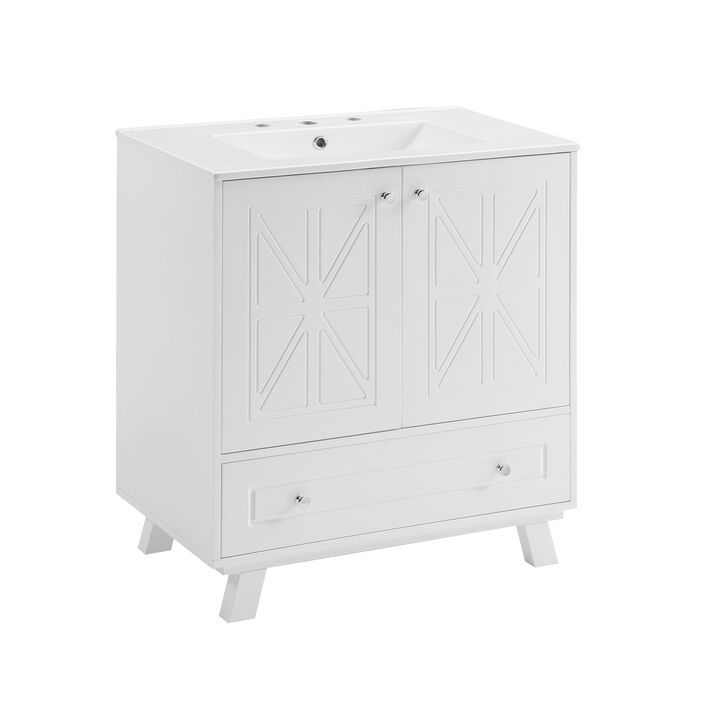Gewnee Bathroom vanity, bulewhite, White