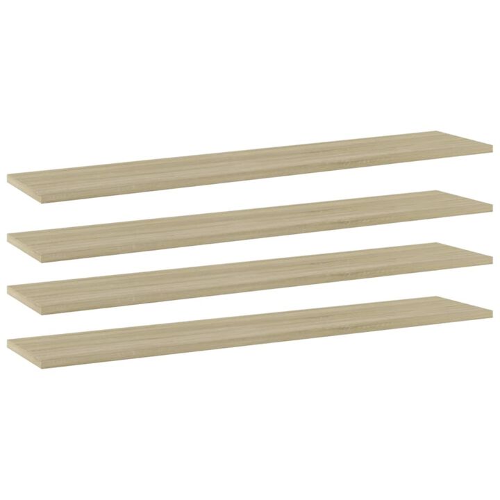 vidaXL Bookshelf Boards 4 pcs Sonoma Oak 39.4"x7.9"x0.6" Chipboard