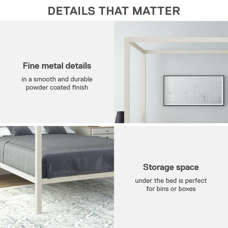 Atwater Living Cara Metal Square Canopy Bed