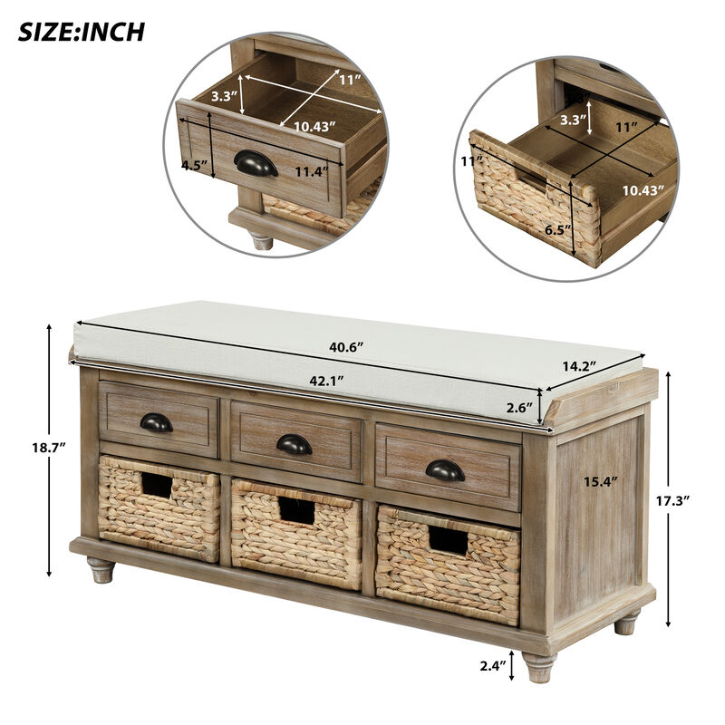 Merax Rustic Storage Bench