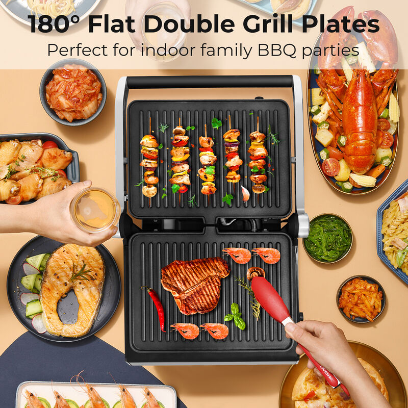 3 in 1 Indoor Electric Panini Press Grill with LED Display