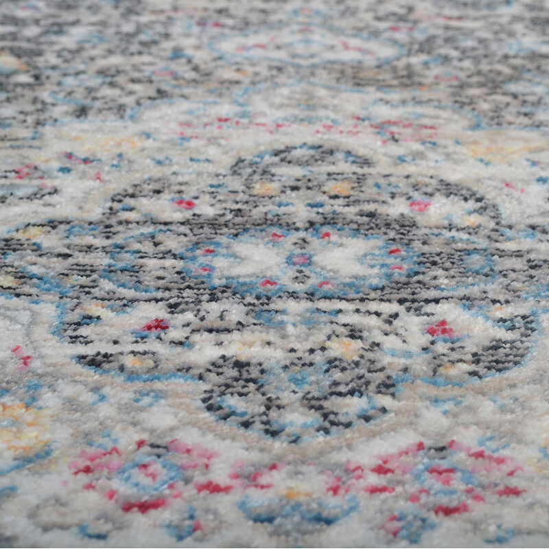 RUGSOTIC CARPETS MACHINE MADE POLYESTER AREA RUGS  - 5'x7'10'', Rectangle Shape, Multicolor Color, Classic Oriental Traditional  Design, Low Pile Machine Made Area Rugs (M00091)
