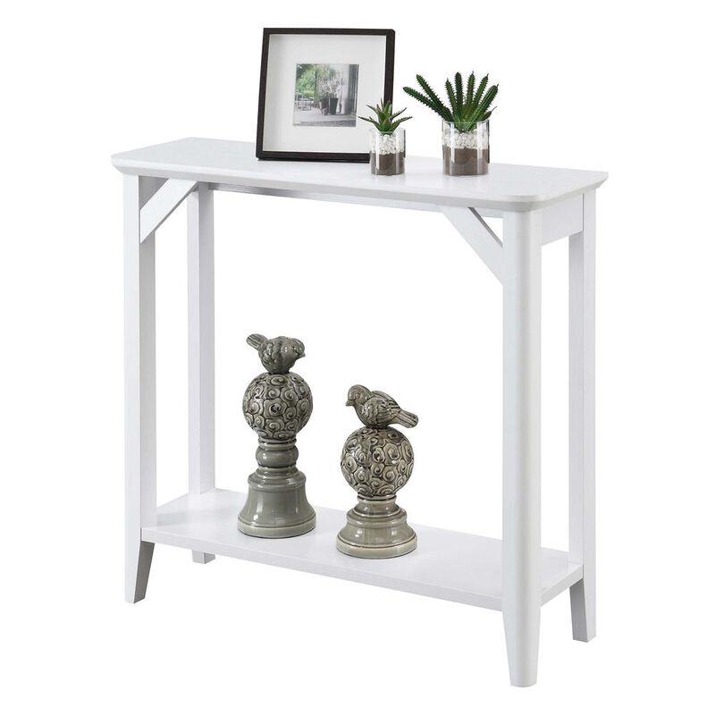 Convenience Concepts Winston Hall Table with Shelf, White