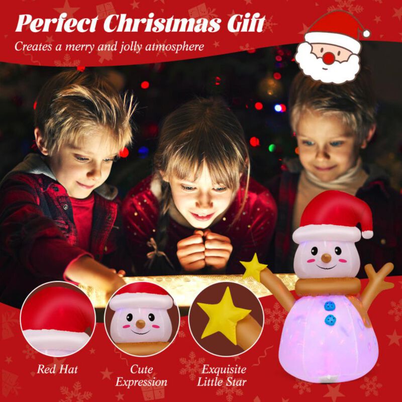 4 Feet Inflatable Christmas Snowman with Colorful LED Light