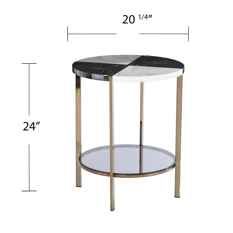 Cortinada Round Faux Marble End Table