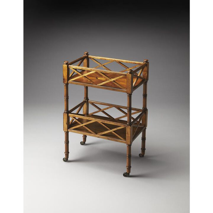 Butler Specialty Foster 2 Tier Bar Cart, Medium Brown