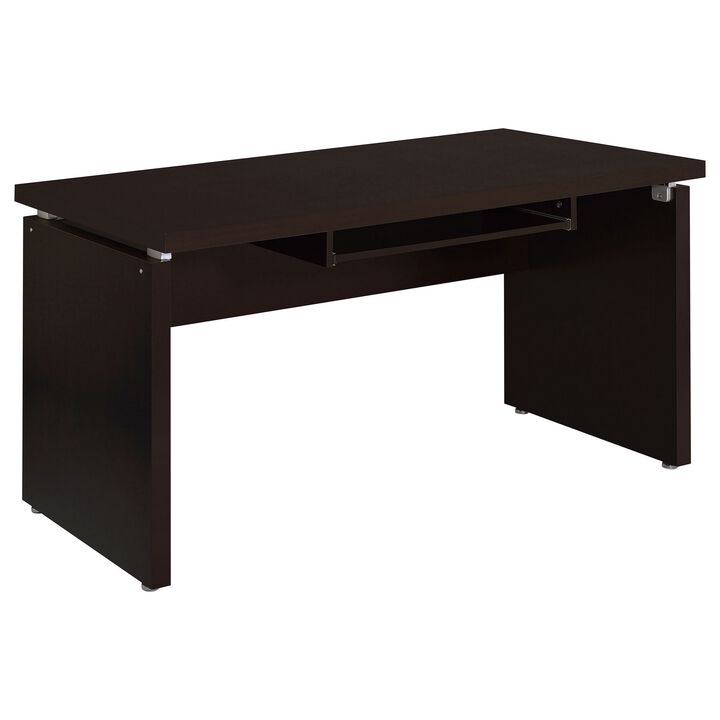 Niti 2 Piece Home Office L Desk with File Cabinet, Keyboard Tray Dark Brown - Benzara