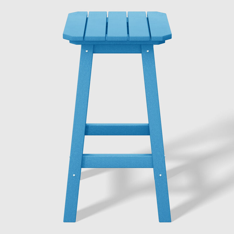 WestinTrends 24" HDPE Outdoor Patio Counter High Backless Square Bar Stools Set of Three