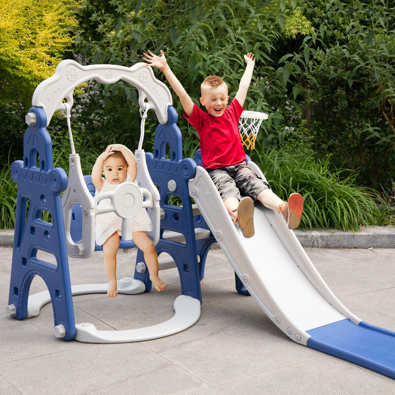3-In-1 Toddler Extra-Long Slide and Swing Set