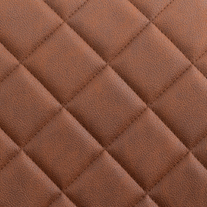 Vinsetto Mid Back Modern Home Office Chair Swivel Computer Desk Chair with Adjustable Height, Microfiber Cloth, Diamond Line Design, and Padded Armrests, Brown
