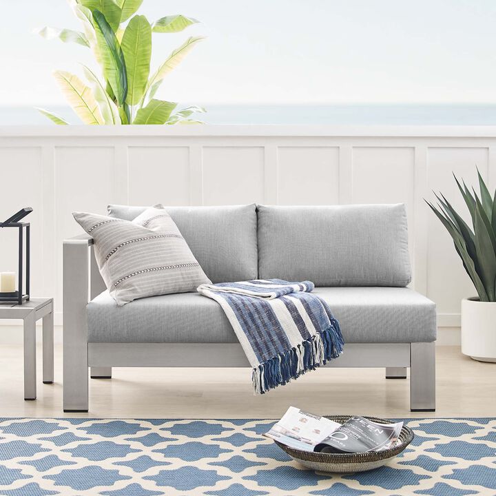 Modway - Shore Sunbrella® Fabric Aluminum Outdoor Patio Left-Arm Loveseat