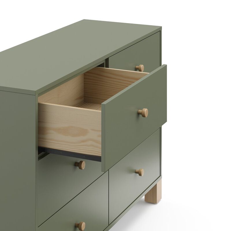 Storkcraft California 6-Drawer Double Dresser (Olive with Driftwood)