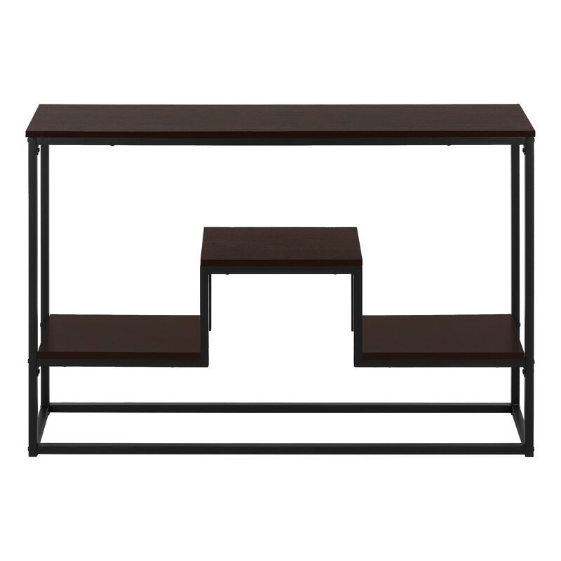 Monarch Specialties I 3582 Accent Table, Console, Entryway, Narrow, Sofa, Living Room, Bedroom, Metal, Laminate, Brown, Black, Contemporary, Modern