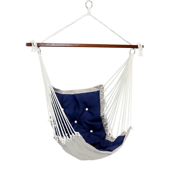 Sunnydaze Polyester Fabric Victorian Hammock Chair with Cushion