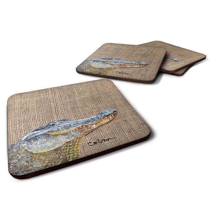 Caroline's Treasures 8733FC Alligator Foam Coasters (Set of 4), 3.5 H x 3.5 W, Multicolor
