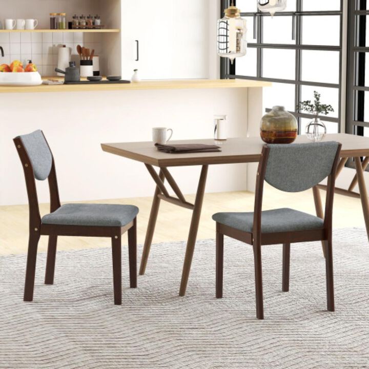 Hivvago Set of 2 Wood Kitchen Chairs with Faux Leather Upholstered Seat