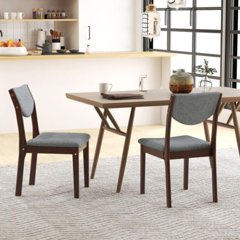 Hivvago Set of 2 Wood Kitchen Chairs with Faux Leather Upholstered Seat