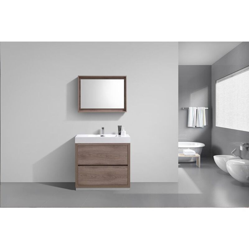 Kubebath Bliss 40 Butternut Free Standing Modern Bathroom Vanity