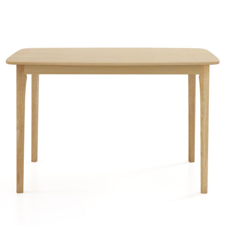Hivvago 48 Inch Solid Wood Dining Table with Rubber Wood Supporting Legs for Kitchen Dining Room