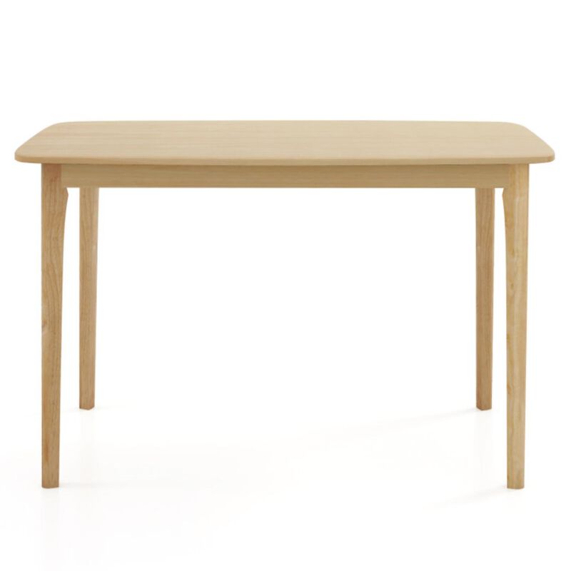 Hivvago 48 Inch Solid Wood Dining Table with Rubber Wood Supporting Legs for Kitchen Dining Room