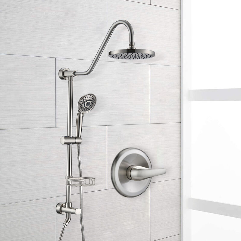 Shower Head With Handheld Shower System With 8" Rain Shower Head (Rough-In Valve Included)