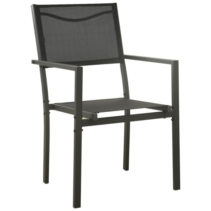 vidaXL Patio Chairs 4 pcs Textilene and Steel Black and Anthracite