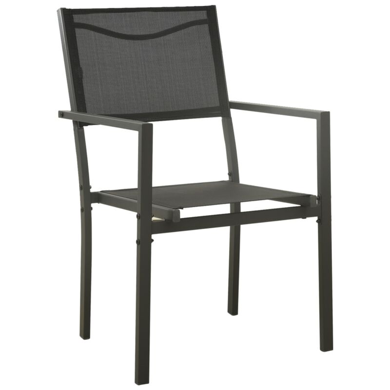 vidaXL Patio Chairs 4 pcs Textilene and Steel Black and Anthracite