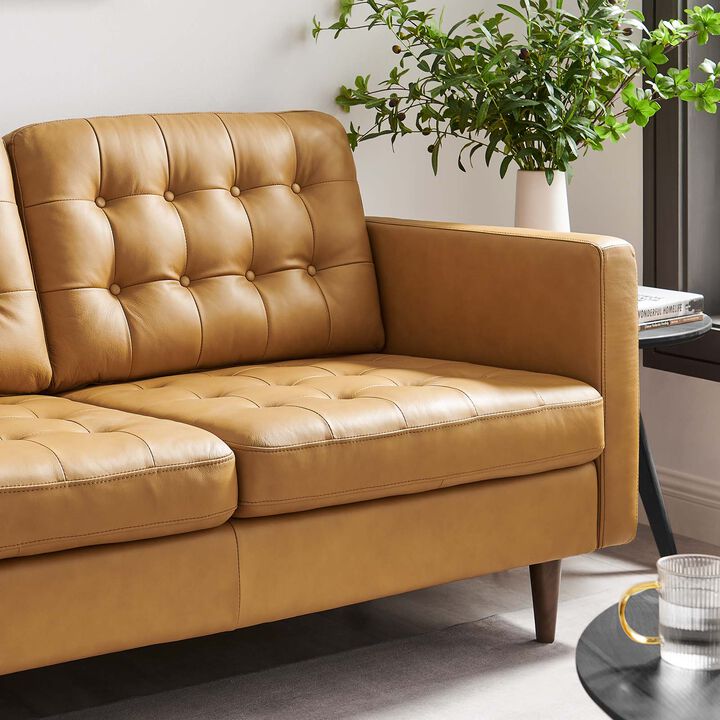 Exalt Tufted Vegan Leather Loveseat