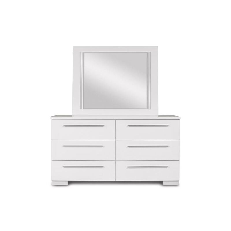 New Classic Furniture Furniture Sapphire Wood 6-Drawer Dresser in White