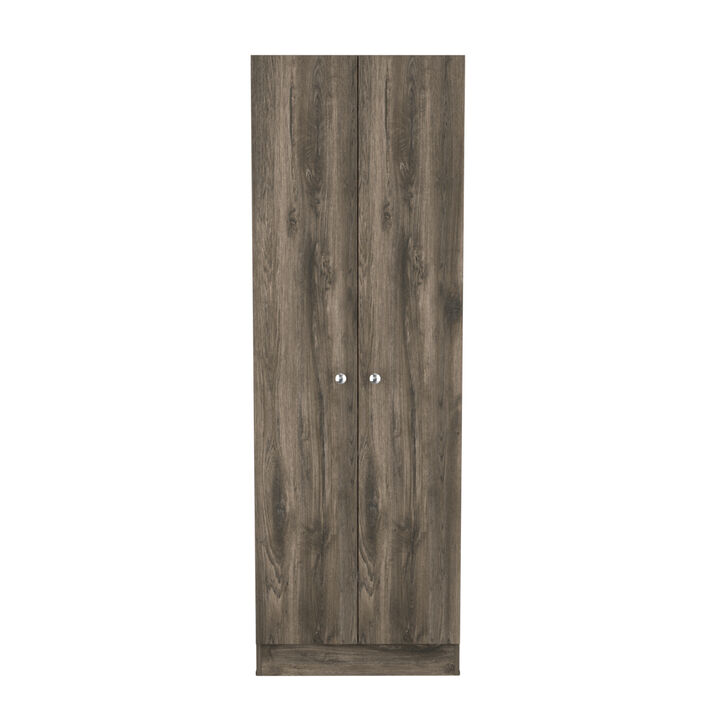 Buxton Rectangle 2-Door Storage Tall Cabinet Dark Brown And Black Wengue