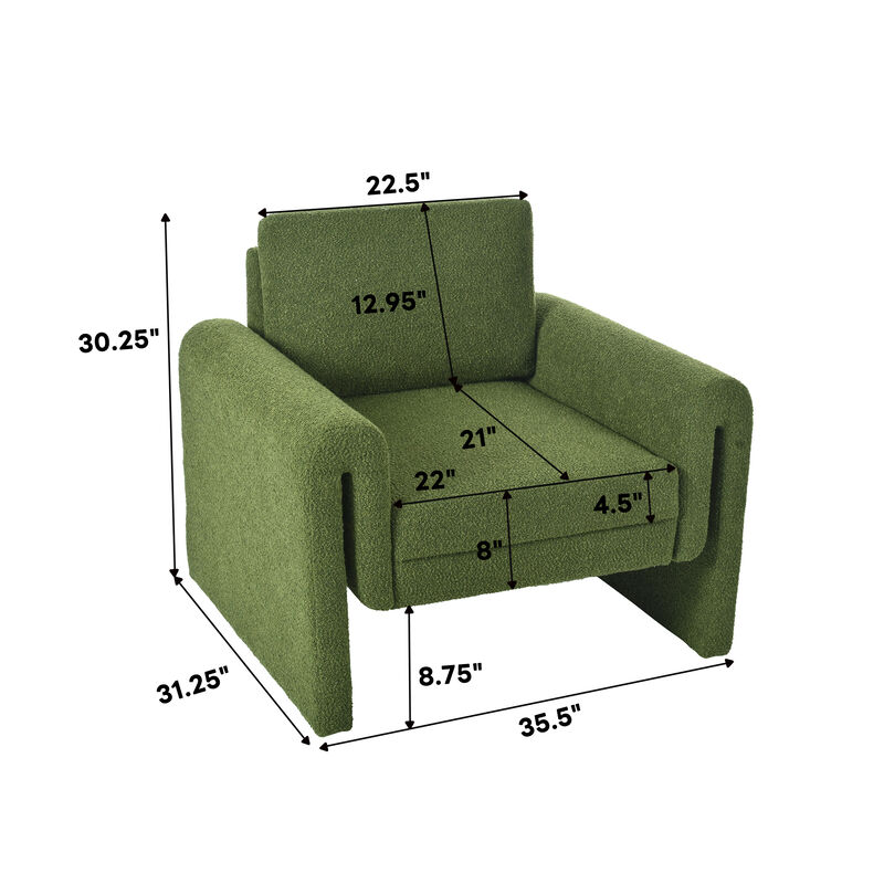 Merax Modern Bouclé Upholstered Accent Chair for Living Room