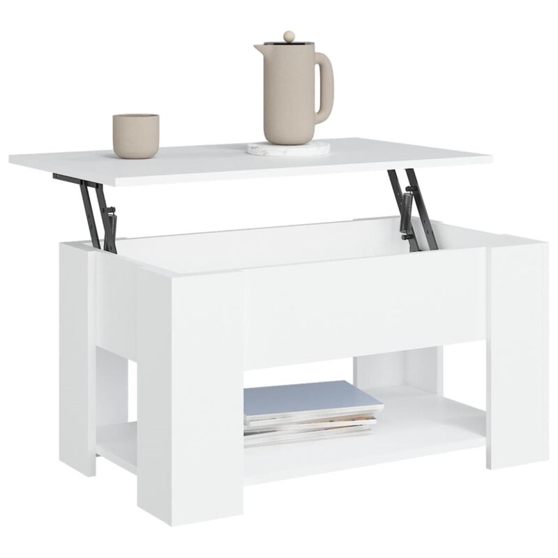 vidaXL Coffee Table White 31.1"x19.3"x16.1" Engineered Wood