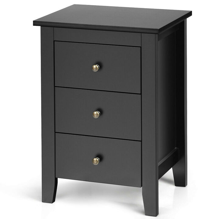 Nightstand End Beside Table Drawers Modern Storage Bedroom Furniture