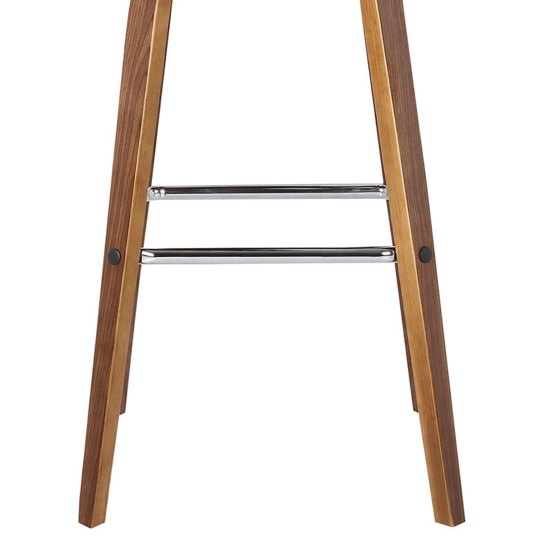 Vienna  Counter Height Swivel Cream Faux Leather and Walnut Wood Bar Stool