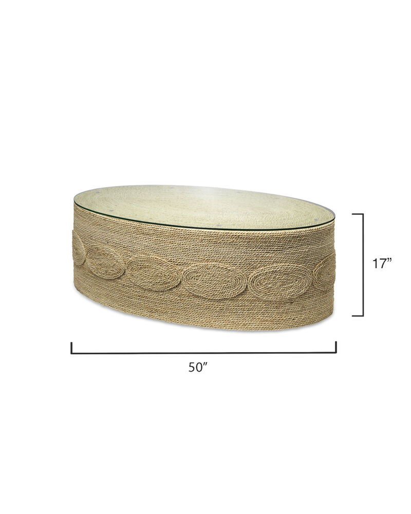 Barbados Oval Corn-Straw Coffee Table