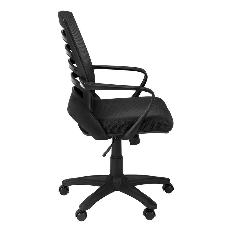 Monarch Specialties I 7224 Office Chair, Adjustable Height, Swivel, Ergonomic, Armrests, Computer Desk, Work, Metal, Mesh, Black, Contemporary, Modern