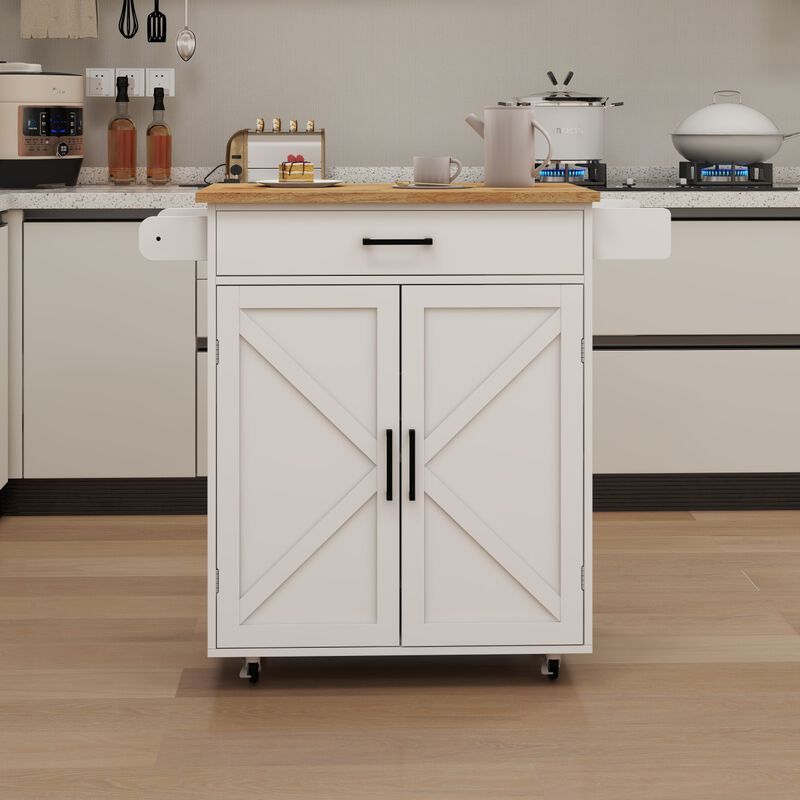 Streamdale Rolling Kitchen Trolley Cart with Shelves & Towel Rack