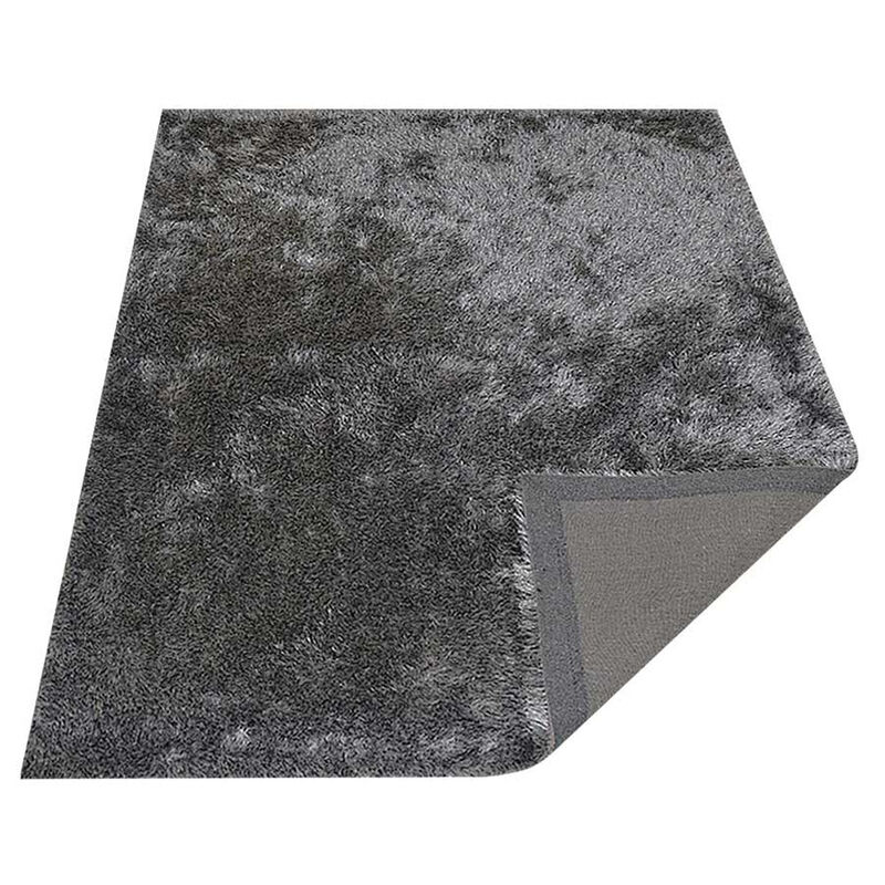 RUGSOTIC CARPETS HAND TUFTED SHAG POLYESTER ECO-FRIENDLY AREA RUGS  - 5'x8', Rectangle, Blue White, Solid Plain Design, High Pile Thick Handmade Anti Skid Rugs for Living Room, Bed Room K00333