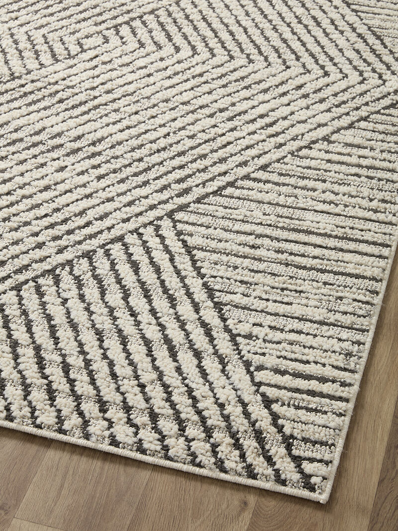 Fabian FAB06 Charcoal/Ivory 4' x 6' Rug
