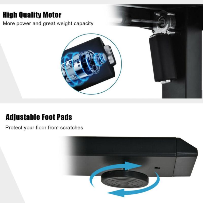 Costway 48-inch Electric Height Adjustable Standing Desk with USB Port