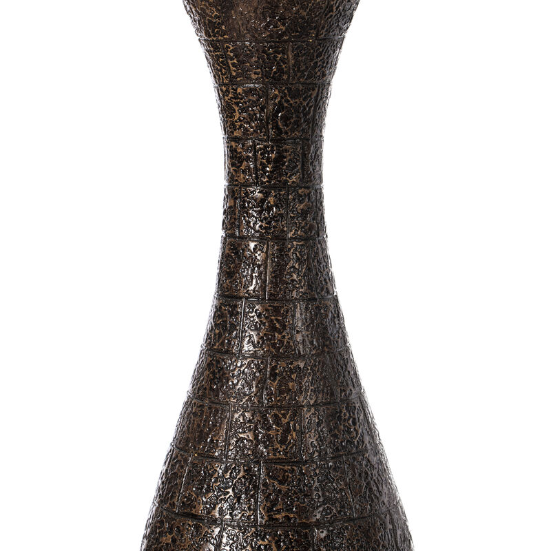 Modern Decorative Brown Textured Design Floor Flower Vase, for Living Room, Entryway or Dining Room, 31 inch