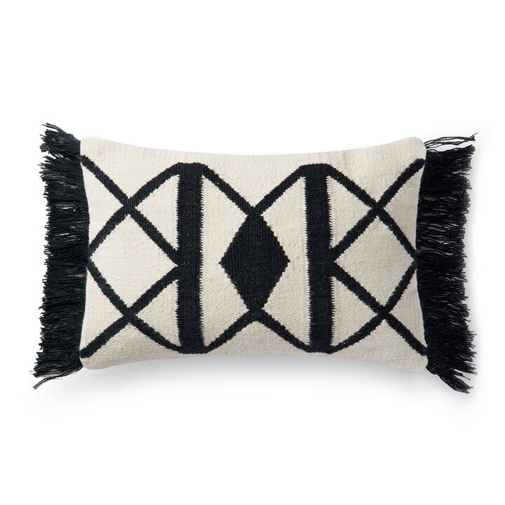 P0503 Black/Ivory 13"x21" Pillow