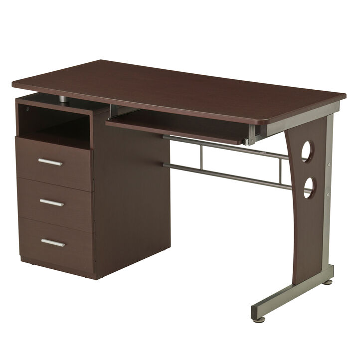 Computer Desk With Ample Storage, Chocolate
