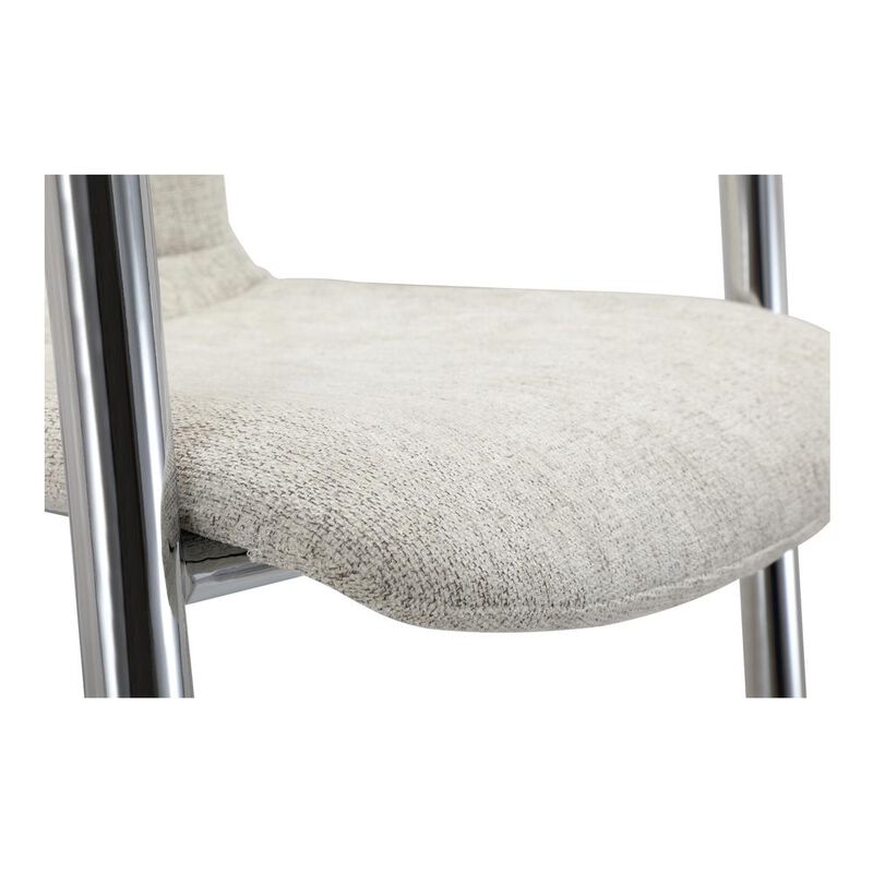 Moe’s Freeman Chrome Frame Counter Stool Blended Cream-Set Of Two