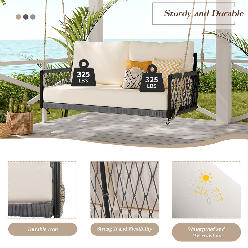Merax Woven Rope Outdoor Swing Sofa