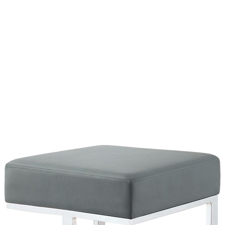 Metal Counter Height Stool, Grey-Benzara